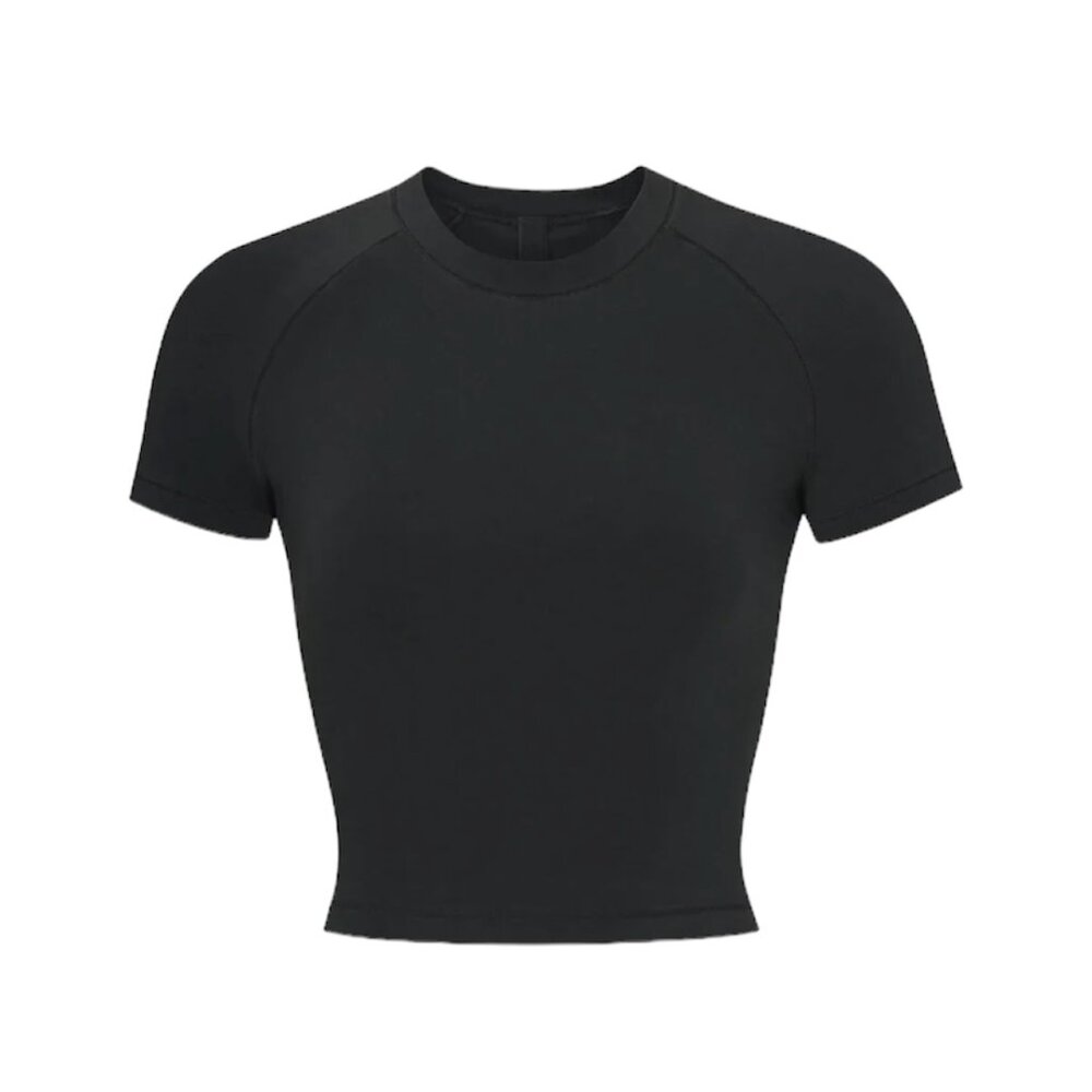 SKIMS Black New Vintage Raglan Cropped T-Shirt (NWT)